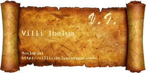 Villi Ibolya névjegykártya